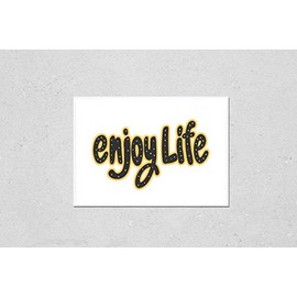 Enjoy Life. Sticker for Social Media Post. Hand Drawn Illustration Design. Bubble pop Art Doodle Cartoon Comics Style. Good for Poster, t Shirt Print, Card, Video and Blog