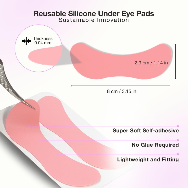 Curacoro Reusable Eye Pads, Silicone Under Eye Patches Lash Lift