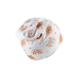 Sterntaler Beanie Tiergesicht - Leichte Baby Mütze aus Flammgarn Jersey mit Allover Druck - Unisex UV-Schutz 50+ Mütze - variabel tragbar - Baby und Kinder Übergangsmütze, lichtgrau, Größe 51