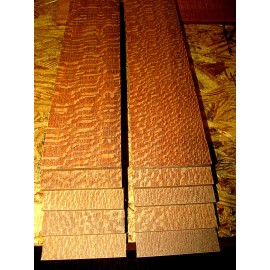 Green Valley Wood Products 7 BEAUTIFUL SANDED KILN DRIED THIN PIECES FIGURED LEOPARDWOOD 12" X 3" X 1/4"