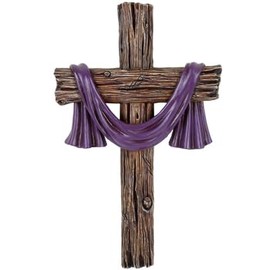 Mardel Scarf Draped Resin Wall Cross, 13 x 8.25 inches