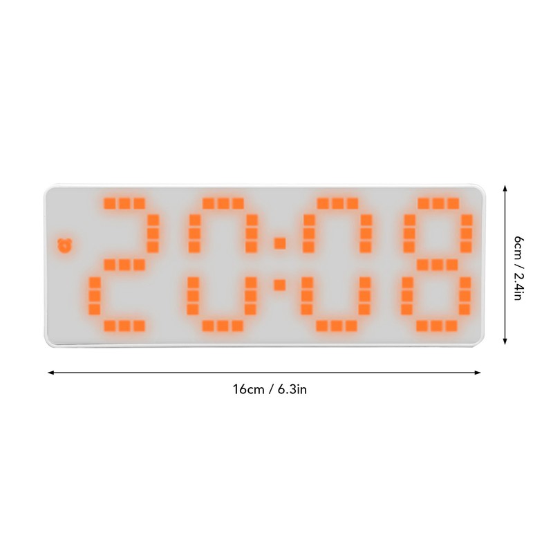 Digital Alarm Clock 3 Levels Brightness Orange Number Desktop LED