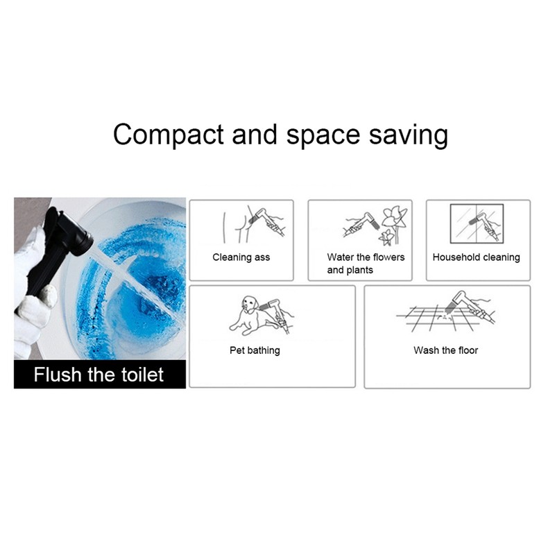 G1/2 Thread Bidet Sprayer Set Stainless Steel Bathroom Toilet Bidet