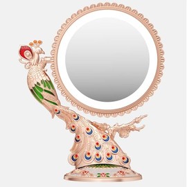 Dsgvw Valentines Day Gifts for Her, Makeup Vanity Mirror with Lights and 1X/7X Magnification - Phoenix Baroque Style Makeup Mirror - Gifts for Women Birthday Gifts for Mom Her Women