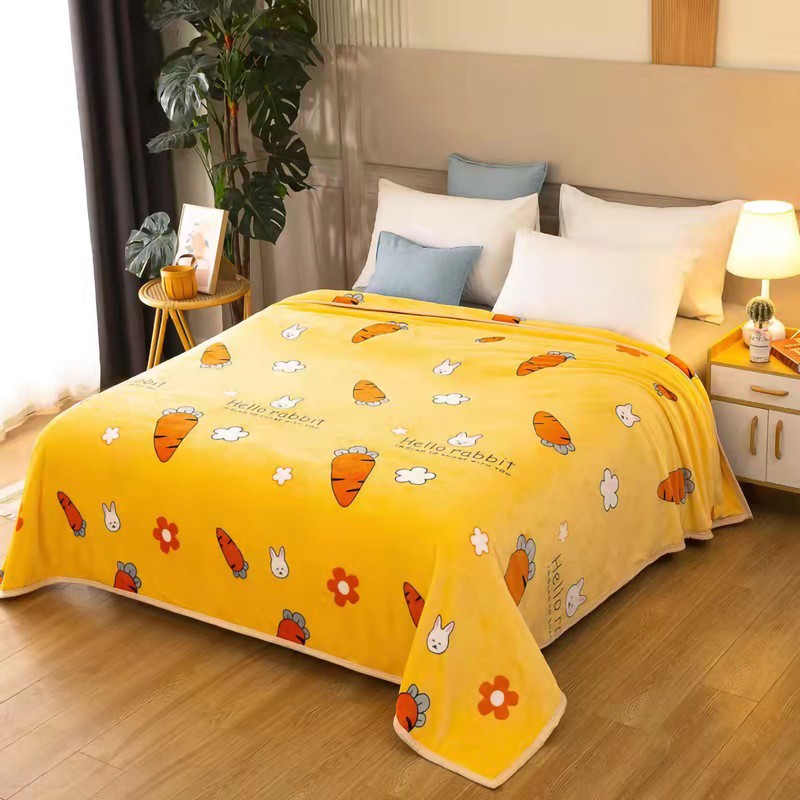 Throw Blanket Cartoon Pattern Thickened Air Conditioning Blanket for Home