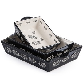 Wisenvoy Baking Dish Ceramic Lasagna Pan Casserole Dish 3-Piece Bakeware Sets Baking Dishes Baking Set Baking Dish Set