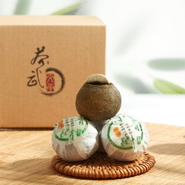 Cha Wu-[A] Mini-Citrus Ripe Pu erh Tea,4.5oz(130g),Fragrant Citrus Aroma with Puer Smooth,Origin of China