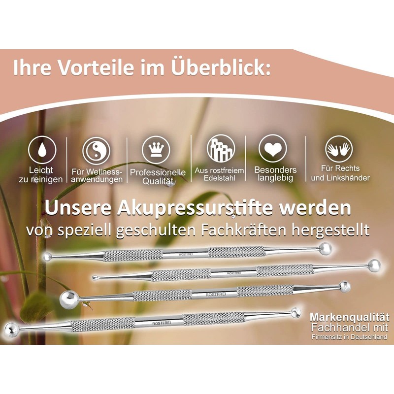 4 x Acupressure Pen Acupuncture Set Acupressure Stick 3/7 5/8