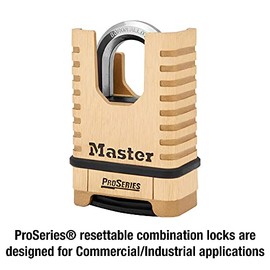 Master Lock, latón, candado, ProSeries Set Your Own Combination Lock, 2-1/4 pulgadas Wide, 1177D