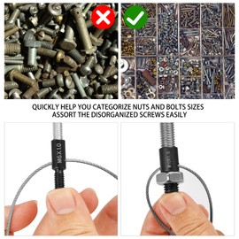 Nut and Bolt Thread Checker 45 Male/Female Thread Gauges (24 SAE/Inch & 21 Metric) Nut and Bolt Thread Size Checker Thread Identifier Gauges for Quickly Identify and Verify