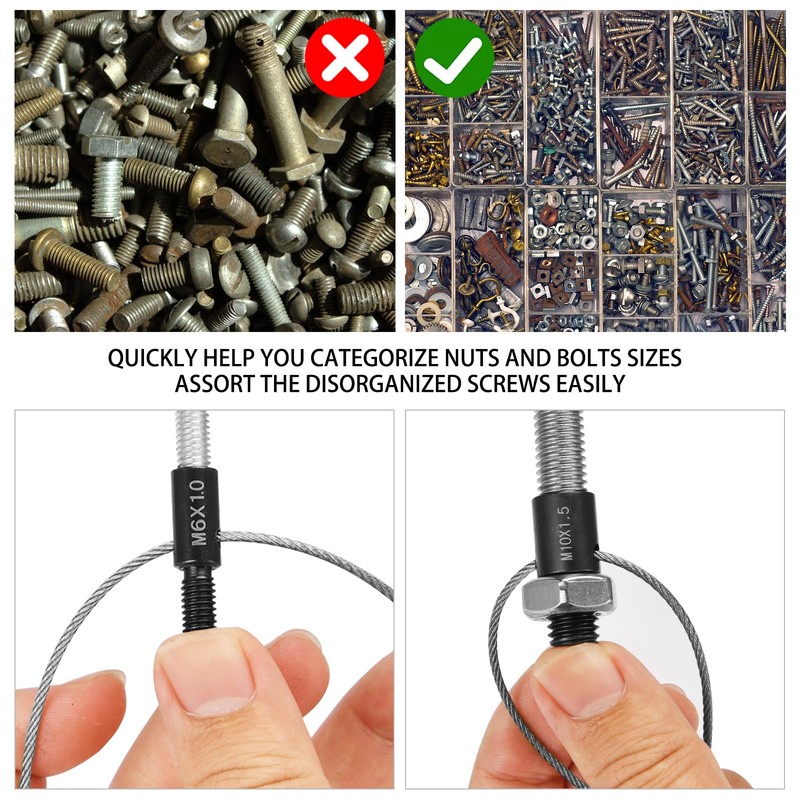 Nut and Bolt Thread Checker 45 Male/Female Thread Gauges (24