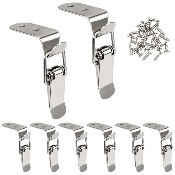 Lesnala 8pcs 90-Degree Spring Toggle Lock Stainless Steel Box Latch