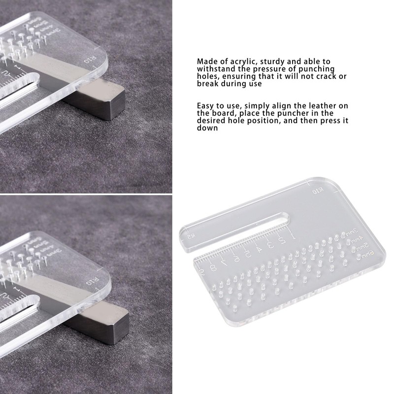 Leather Stitching Punch Aid Plate Multi Functional 4 mm Thick