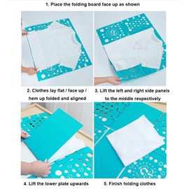 Shirt Folding Board T Shirts Clothes Folder Plastic Laundry Folders Folding Boards Helper Tool for Adults and Children (Royal Blue)