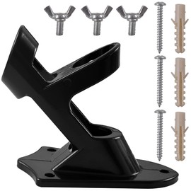 Newk Two-Position Flag Pole Holder with Mounting Accessories, Made of Aluminium Alloy with Black Finish, Strong and Rust Free Coated, 1" inner diameter