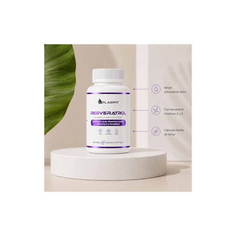Resveratrol Suplemento Alimenticio, 45 Cápsulas