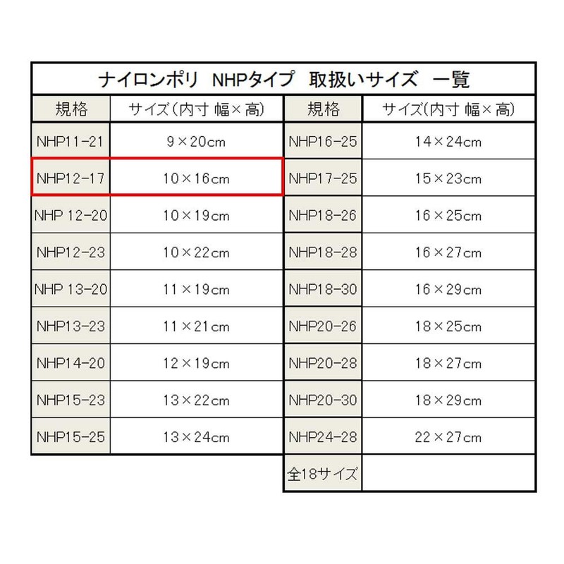 Heiko NHP-1217 Food Bags, Nylon Poly, Pack of 100