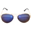 OWL Aviator Sunglasses Gold Metal Frame Blue Mirror Lens Spring