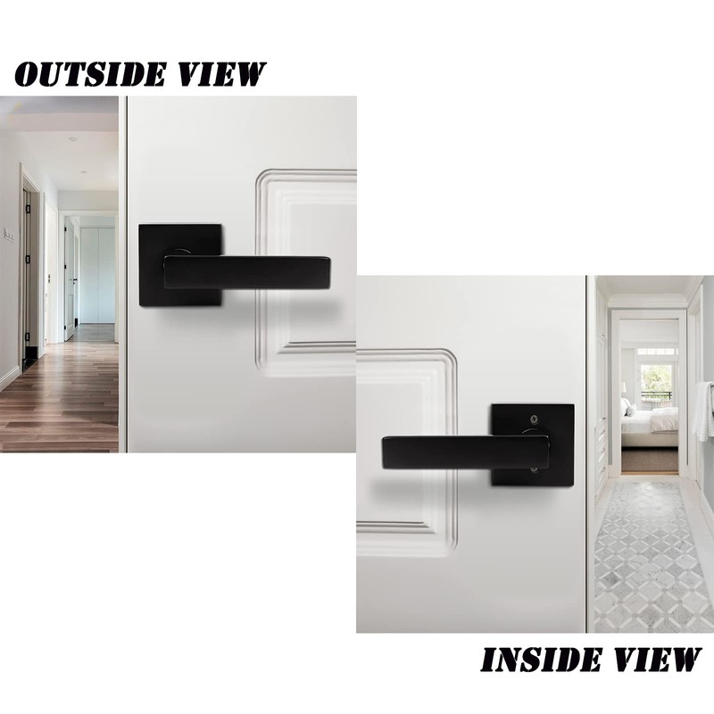 1 Pack Probrico Square Door Lever Door Lock Handle Lockset