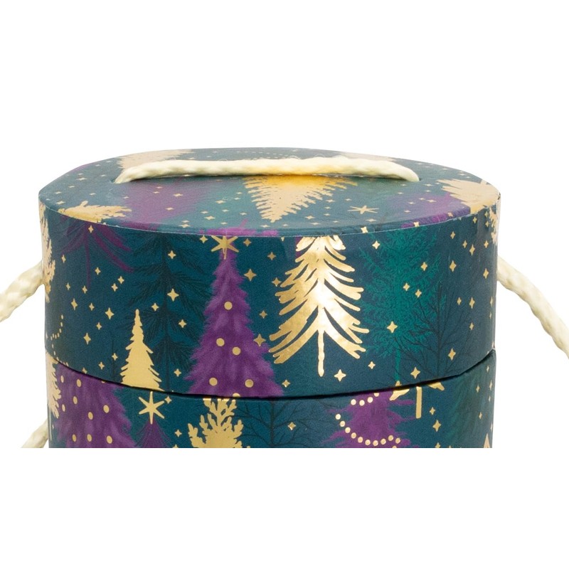 Idena 30370 Christmas Tree Bottle Box, Cylindrical, Gift Box, Gift