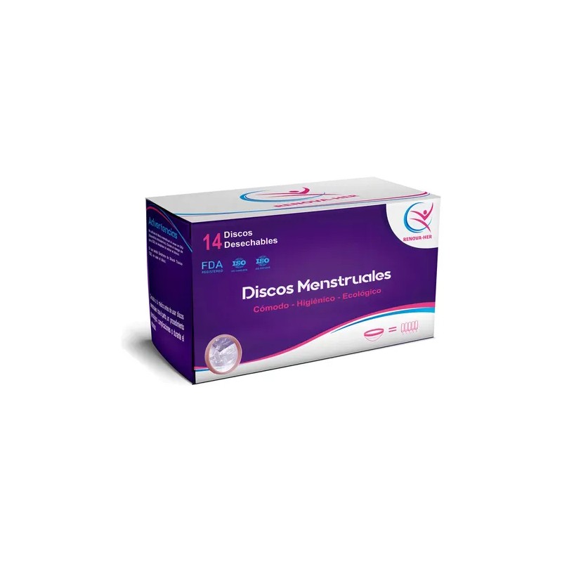 Discos Menstruales Desechables Renova-Her Rosa Morado Unitalla 14 piezas