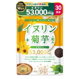 【医師・管理栄養士W監修】 イヌリン 菊芋 サプリ 53000mg/袋 水溶性 食物繊維 乳酸菌 キクイモ きくいも 240粒 30日分 GMP国内製造 イヌリン菊芋の和み (1個)