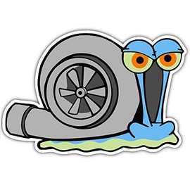 Vinyl Sticker Die Cut Snail Turbo Cartoon Funny Drift JDM Decal for Car Bumpers Windows Laptops Water Bottle, Multicolored