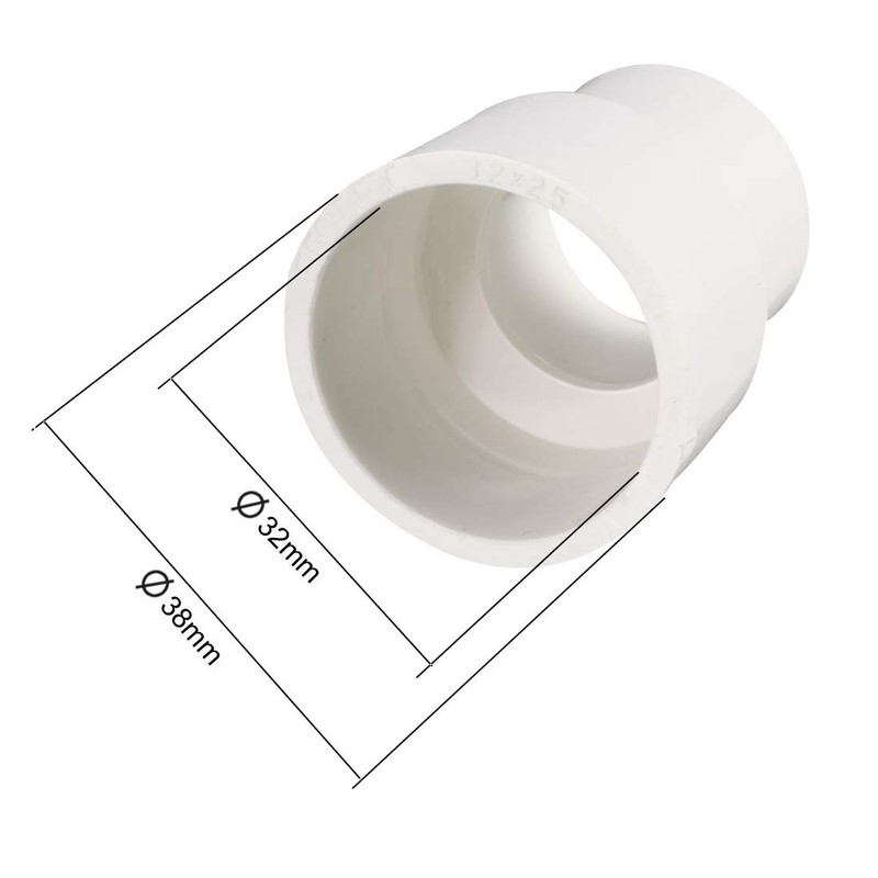 sourcing map 32mm x 25mm PVC Reducing Coupling Hub by