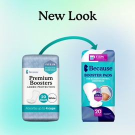Because Premium Incontinence Booster Pads for Men and Women, Adds Extra Absorbency to...