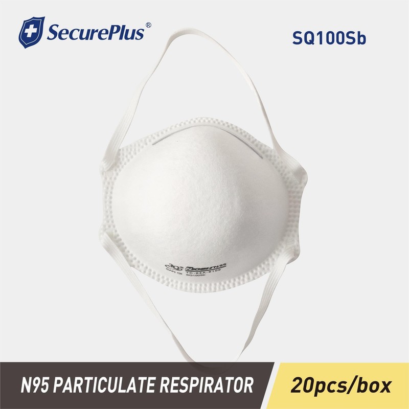 SECURE PLUS N95 mask breathable filtration efficiency ≥ 95% particulate