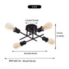 Qcyuui Industrial Semi Flush Mount Ceiling Light 4-Light Rustic Black