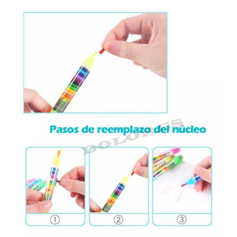 Dolores Crayones Bebés Niños Acuarelables Pastel Óleo 20 Colors 4pcs