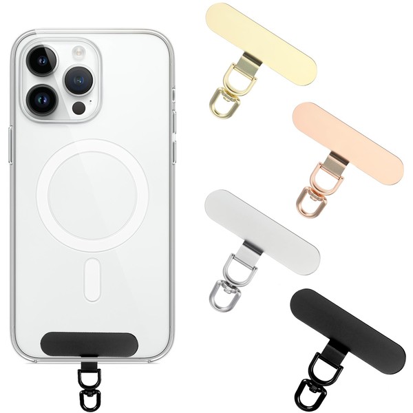 4Pcs Phone Tether Tabs & Metal Phone Patches Sticky-Free Universal