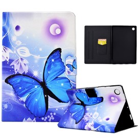 ONETHEFUL Flip Book Cover for Lenovo Tab M10 Plus 3rd Gen 10.6 Inch 2022 PU Leather Stand Protective Tablet Covers for Lenovo Tab M10 Plus 3rd Gen 26.9 cm - Glowing Butterfly