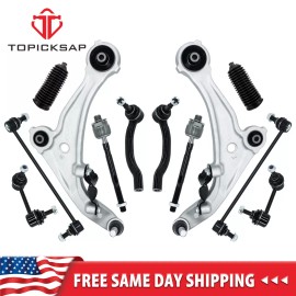 Topicksap 12pcs Suspension Control Arms Tie Rod Ends Sway Bar Kit For Nissan Altima 07-13