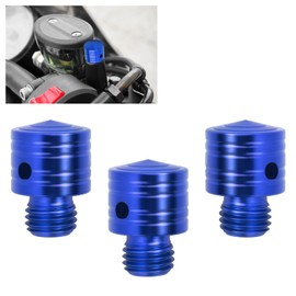 3PCS Motorcycle Mirror Plugs for Motorcycle Mirrors Parts,M10x1.25 Bolt of Motorcycle Socket Head Screws,Universal Motorcycle Mirror Bolts and Nuts Kit Motorcycle Accessories (Blue)