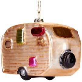 BRUBAKER Caravan - Hand-Painted Glass Christmas Bauble - Mouth Blown Christmas Tree Decoration Figures Funny Decoration Pendant Tree Ball - 4.3 inches (11 cm)