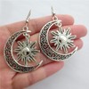Boho Crescent Moon and Sun Dangle Earring, Celestial Jewelry, Women