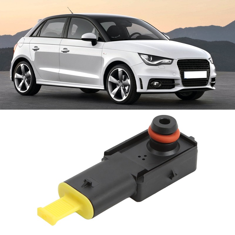 Black Car Brake Booster Pressure Sensor 5Q0 906 207 Replacement