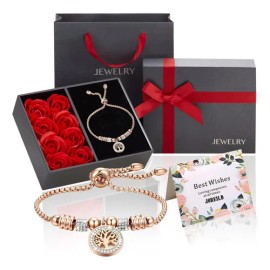 Joreild Pulseras Para Mujer Árbol De La Vida.joyeria Oro dama.Brazalete ajustable.regalos Para Mujeres,Novia,Mamá,pareja,Día de la Mujer.Regalo De Aniversario/Día de la Mujer