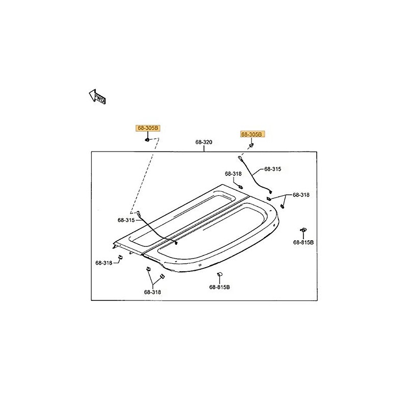 Genuine Mazda 3 BK BL 6 GH Parcel Shelf Hanger