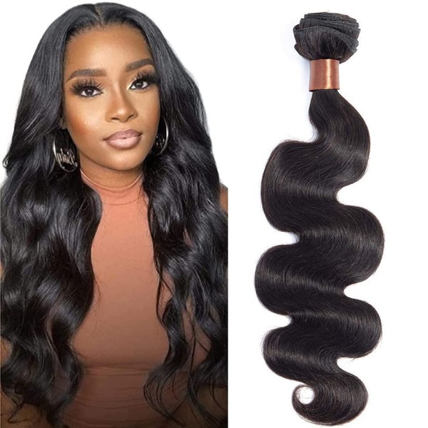 ANGIE QUEEN Malaysian Virgin Hair Body Wave One Bundle 100% Unprocessed Human Hair Extention Weave Wefts Nature Black Color (22)