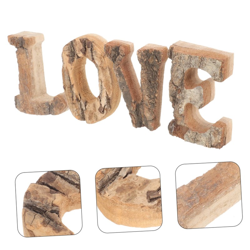 COHEALI 4pcs Rustic Decor Love Letters for Valentine's Day Weddings
