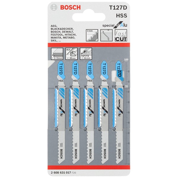Bosch 2608631017 Jigsaw Blade"T 127 D" (5 Piece)