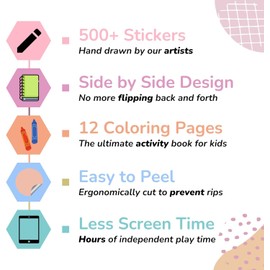 Sticker Book for Kids 2-4, 500+ Kids Stickers - Spending Time with Grandpa by Cupkin - 12 Coloring Pages, 12 Scenes - Fun Toddler Travel Activity Coloring and Sticker Books for Kids Ages 4-8 + 8-10