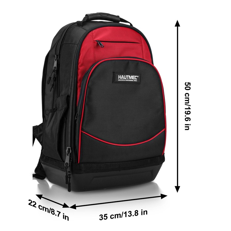 HAUTMEC Heavy-Duty Tool Backpack, 1680D Pro Backpack Tool Bag with