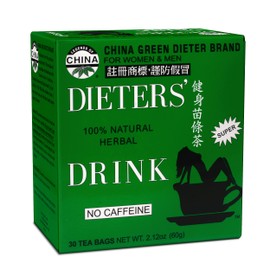 Dieters' 100% Natural Herbal Drink, Caffeine Free by China Green Dieter Brand, 30-pk