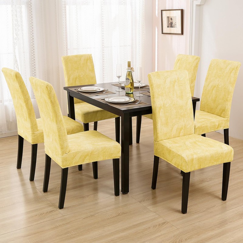 Keyroal Dining Room Chair Covers Set of 6, Stretch Pattern