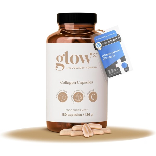 Glow25® Collagen Capsules High Dose [180 Capsules] with Hyaluronic Acid