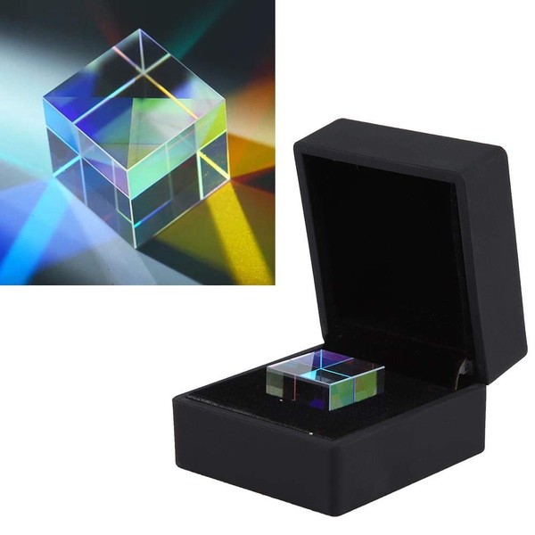 1pcs Dichroic Cube Prism Optical Glass Double Sided Prism Splitter Physics Science Educational Tools Photography Effects Color Gift 23x23x23mm